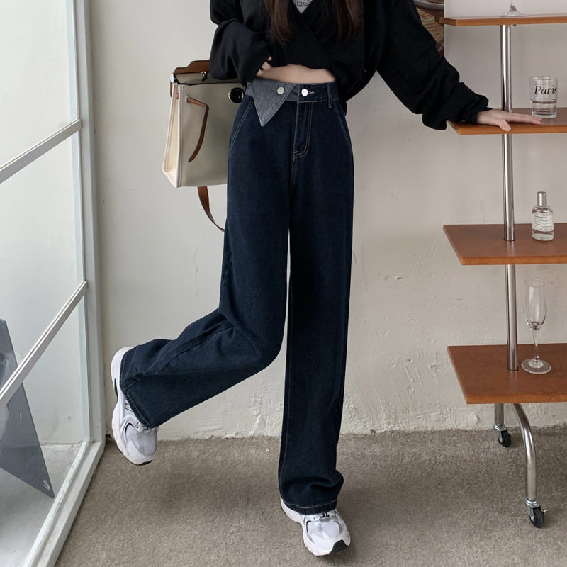 Womens Vintage Loose Fit Straight Leg Jeans Spring Korean Style Slimming Versatile Casual Wear Wholesale