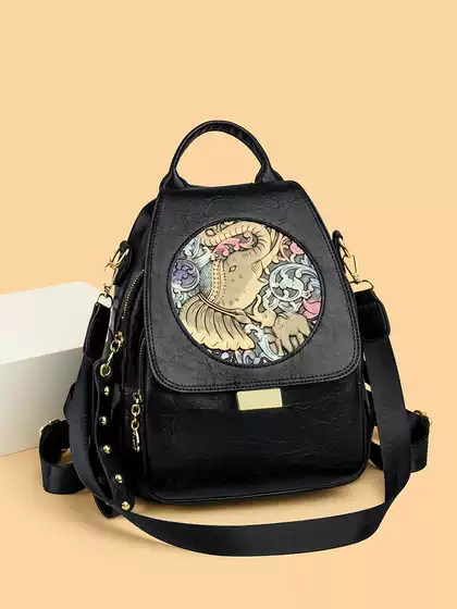 2025 New Fashion Embossed Multifunctional Leather Texturing Backpack Women's Backpack All-match Travel Large Capacity Schoolbag