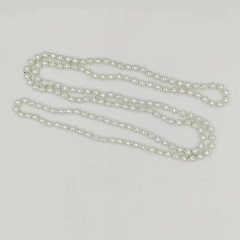 Cross-border European and American fashion 8mm glass imitation pearl knotted sweater chain multi-layer cheongsam accessories 1 meter 5 long necklace