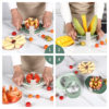 Factory Fruit and Vegetable Tools Plastic Handle Fruit Cut Three-piece Set Household Stainless Steel Multifunctional Fruit Cutter suit