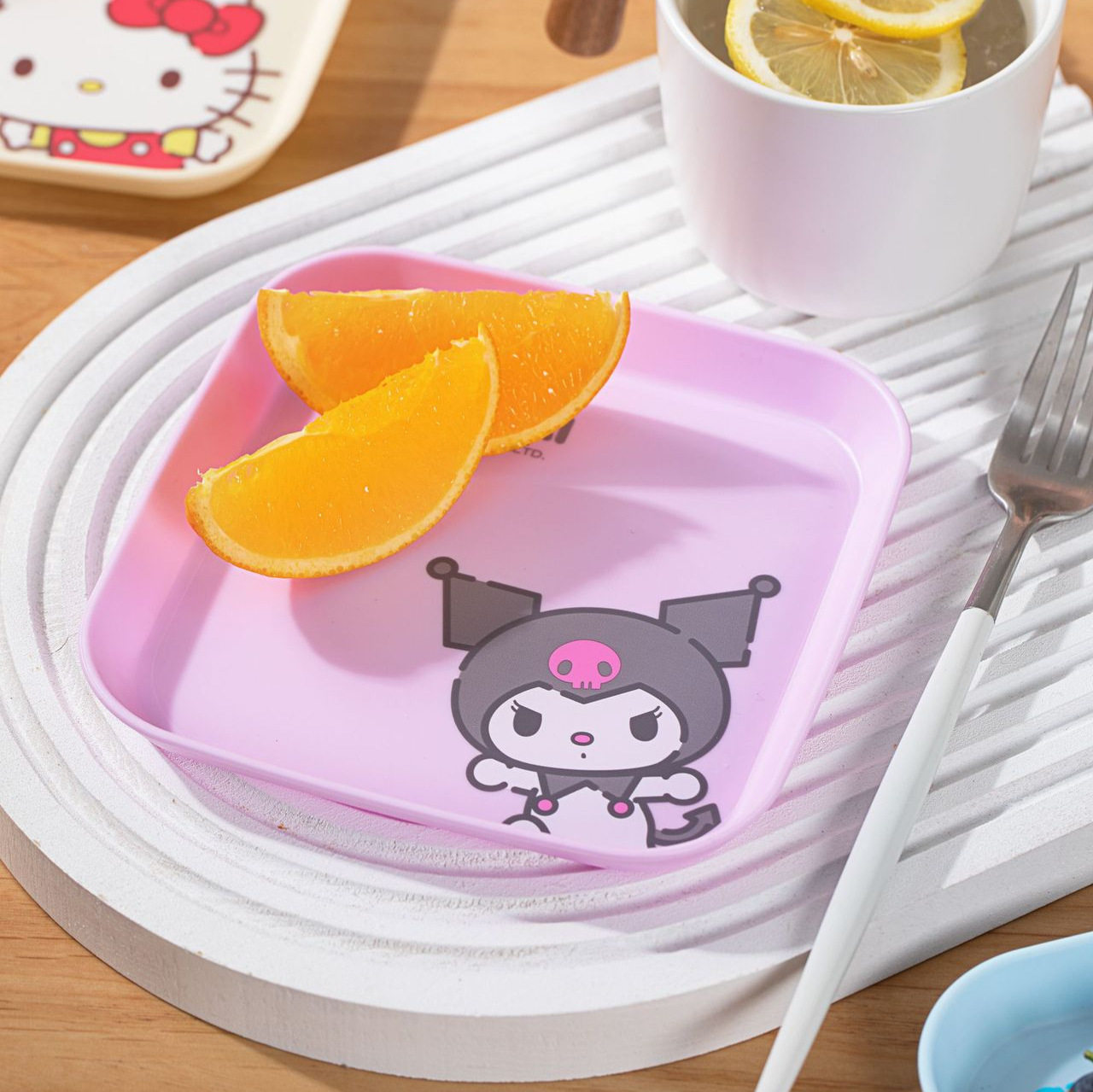Sanrio Official Bone Dish with Candy, Cartoon Household Dining Table Trash Tray, Bone Disposal Dish, Plastic Small Dish, Co-Branded