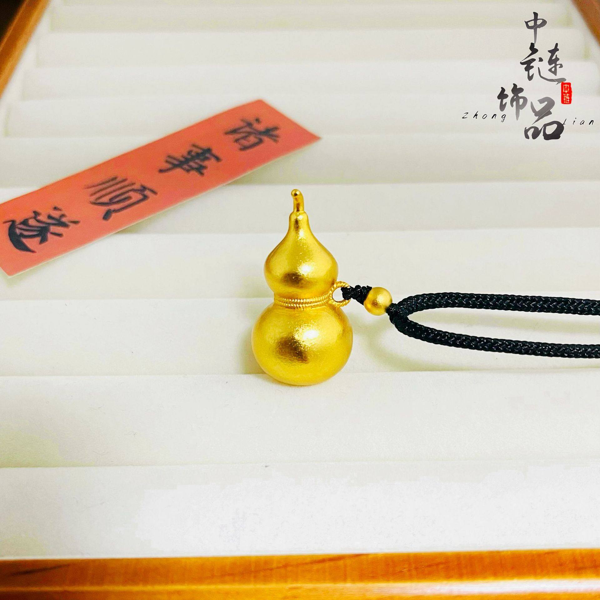 Gold shop with high color ancient method sand silk gourd pendant new Chinese tide gourd pendant wholesale