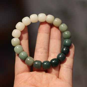Natural gradient sunny water Bodhi root bracelet weathering White Jade Bodhi Buddha beads Wenwan Bodhi round finger bracelet wholesale