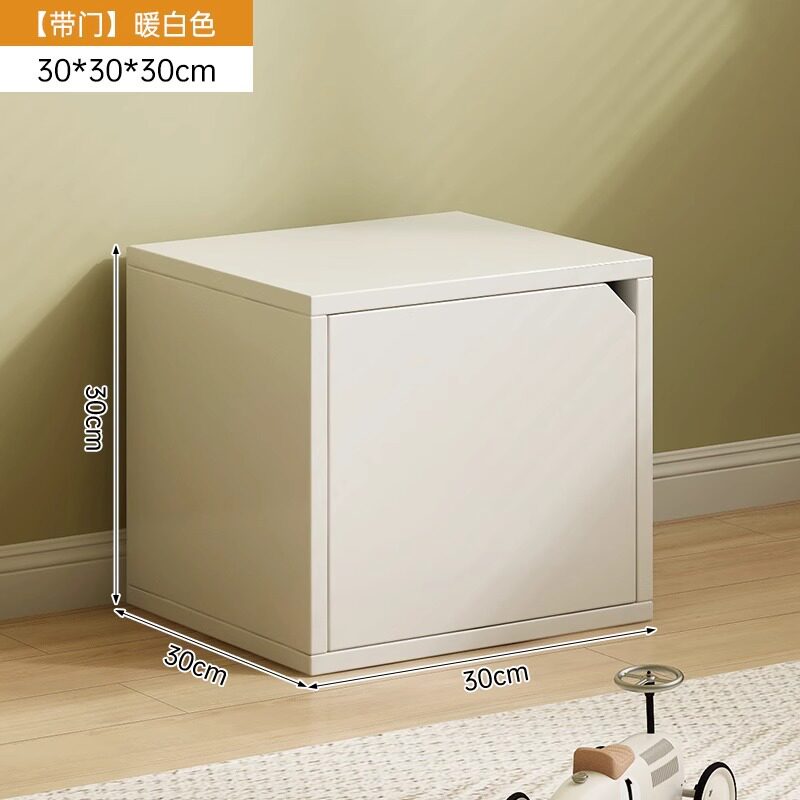 书架落地置物架桌面收纳储物柜ins奶油风自由组合小书柜带门矮柜