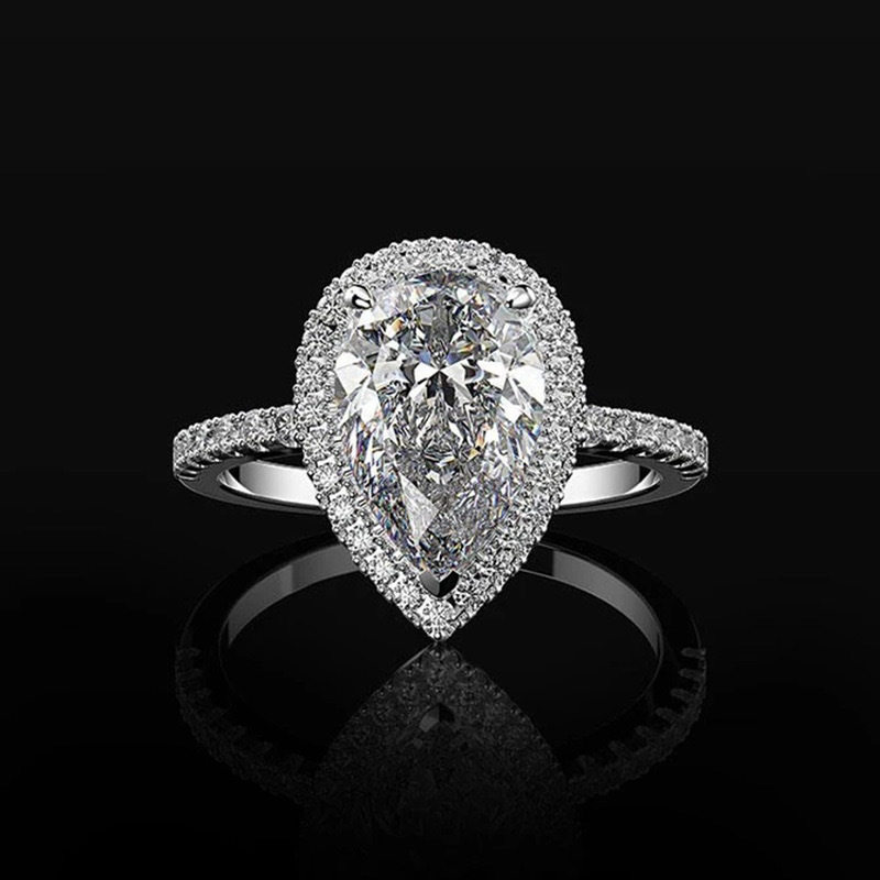 Трансграничное взрывное кольцо creative wind diamond, сияющее обручальное кольцо из циркона в форме капли, женская фабрика свадебных ювелирных изделий Изображение 1