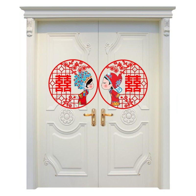 Flocking cloth happy word a pair of wedding supplies wedding room decoration happy child wedding scene layout new door happy