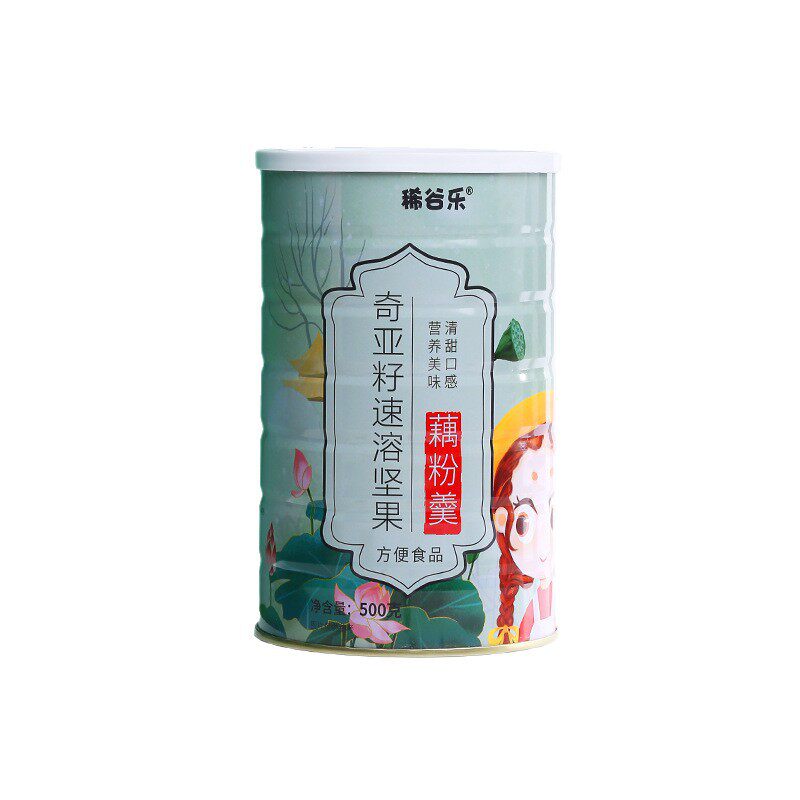 [Free Glass Bowl and Spoon] Fruit, Nuts, Lotus Root Powder Soup, Chia Seeds, Red Dates and White Fungus Breakfast Nutritious Meal