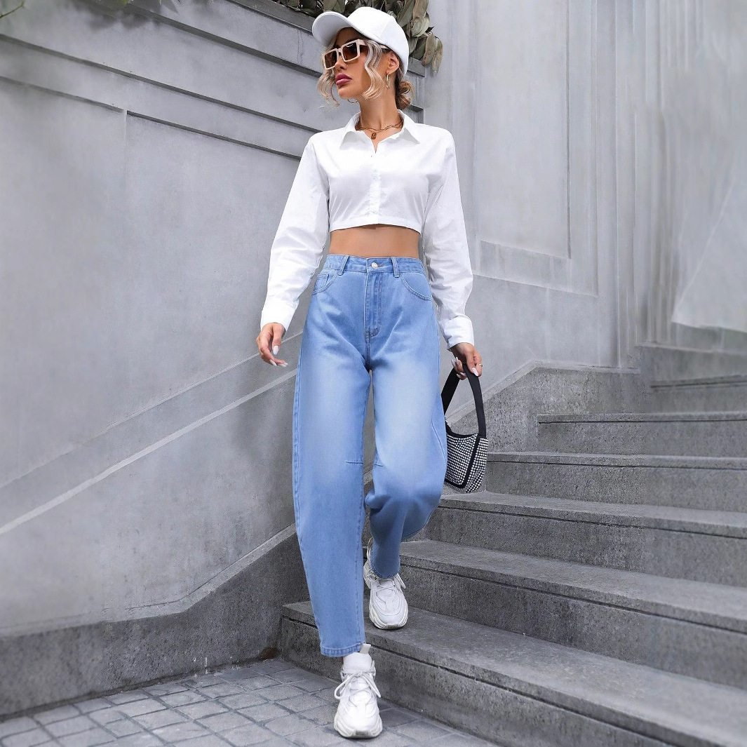 Slim Fit Denim Jeans Stylish Versatile Trendy Casual Wear for Women Wholesale Available OEM ODM service