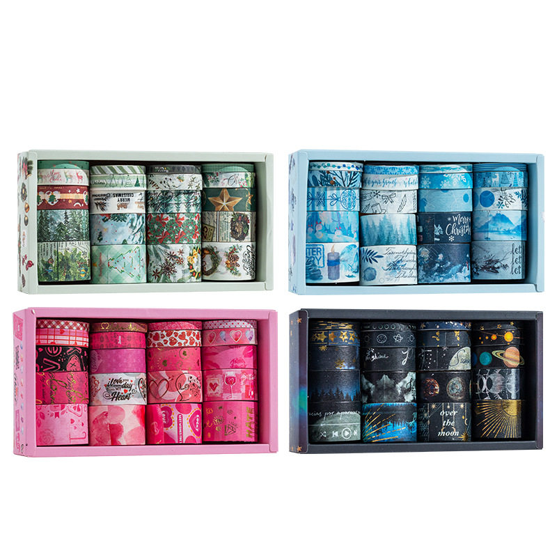 cross-border box and paper tape christmas valentine's day star tape winter love song tape diy bronzing tape