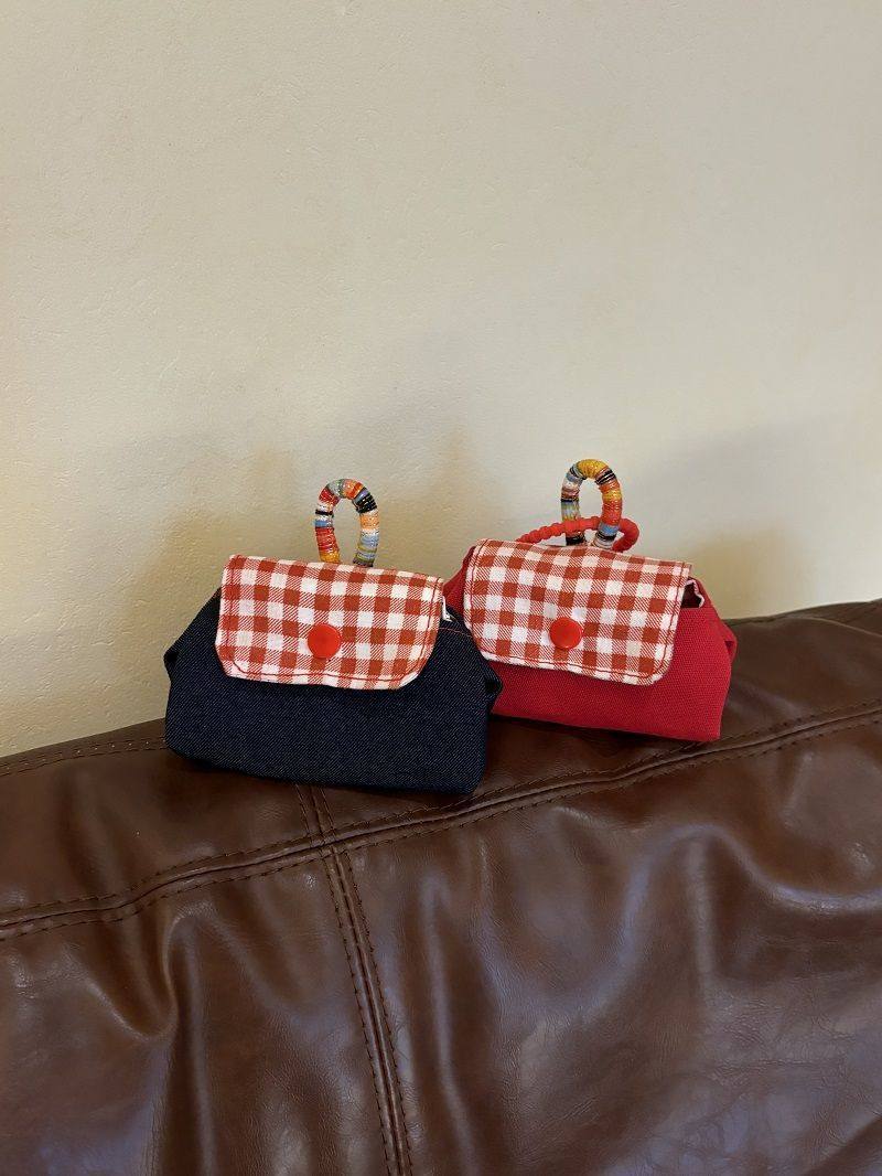 Cute and Exquisite Earphone Bag, Coin Purse, Retro Versatile Denim Canvas Portable Bag, Hanging Lipstick Bag, Small Bag, Practical