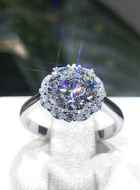 抖音网红爆款女王的大钻鸽子蛋 5克拉仿真钻戒碳钻日式轻奢戒指