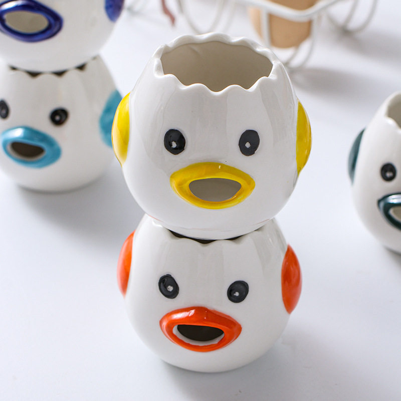 Scandinavian Creative Ceramic Egg White Protein Separator Household Egg Liquid Yolk Filter Baking Tool Easy to Clean