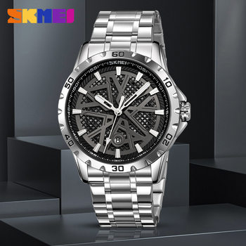 Beautiful time fashion hollow surface luminous pointer scale steel band watch men's business leisure waterproof quartz watch