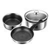 Outdoor cookware handle folding honeycomb 304 stainless steel non-stick pan camping tableware set pan cooking cookware wok