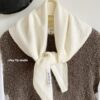 Korean High-End Wool Triangle Scarf Korean Style Knitted Shawl Women's Outer Warm Triangle Scarf Small Waistcoat