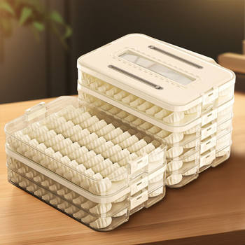 Frozen Dumpling Box with Lid, Multi-Layer Food-Grade Sealed Fresh-Keeping Dumplings and Wontons, Quick-Frozen Kitchen Dumpling Storage Box