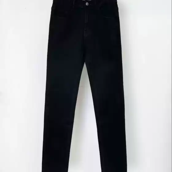 Black Jeans Men's 2024 Spring and Autumn New Slim-fit Small Leg Casual Business Straight Loose Trousers Pure Black