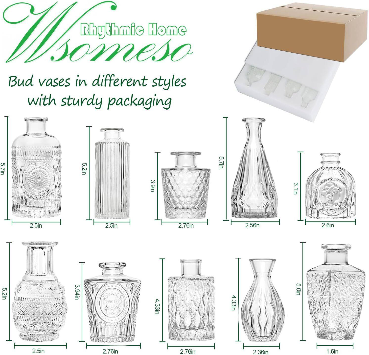 跨境热销复古玻璃花瓶插画高级感香薰瓶 透明ins风摆件小花瓶套装