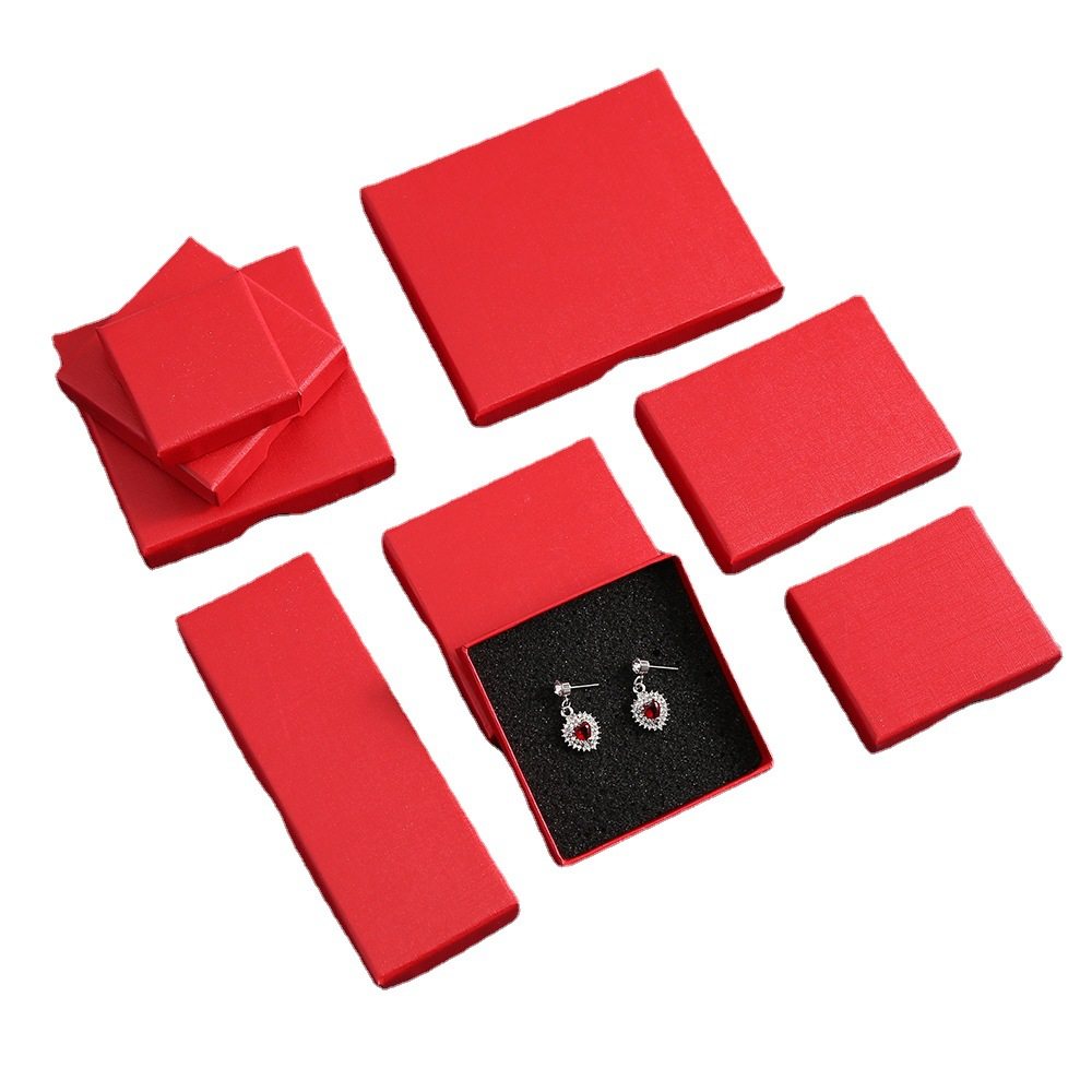 Cross-border Amazon simple heaven and earth cover jewelry box retro Lenny pattern jewelry box necklace earrings packaging box wholesale