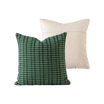 French-Style Cotton Thread Pillow Sofa Living Room Cushion Bay Window Decorative Pillow Car Solid Color Lumbar Pillow Removable and Washable Without Core