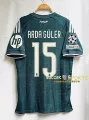 2627 real madrid away custom jersey #15 with champions league armband