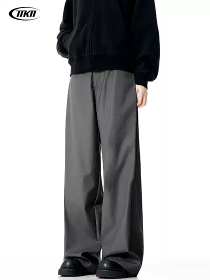 11Kn American Old Money Pants for Men and Women, Loose and Simple Cleanfit Stacked Draped Casual Slimming Look Wide-Leg Pants