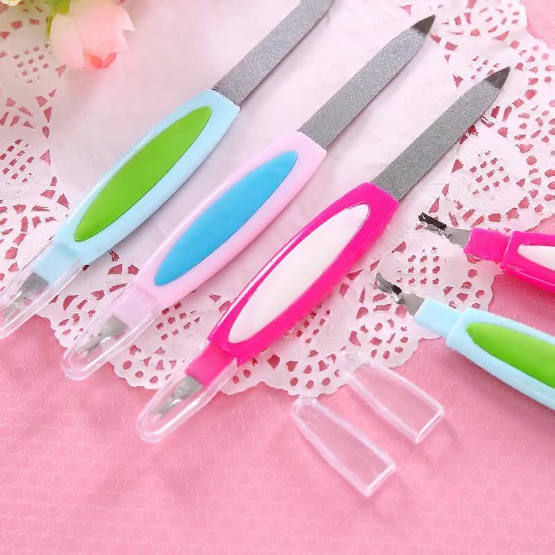 Nail File Nail Tool Exfoliating Fork Stainless Steel Supplies Double Head Multifunctional Polishing Beginner Manicure Tool