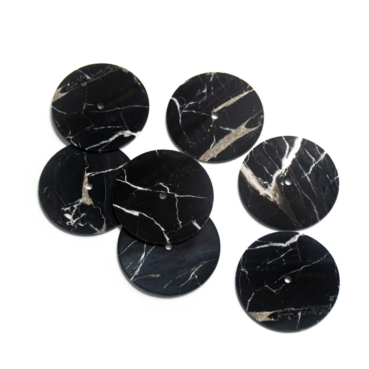 Black White Root Round Surface Custom Natural Marble Watch Dial Parts Special Material Semi Precious Stone Accessories