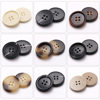 Round Resin Button Windbreaker Coat Four Eye Button Blazer Jacket Resin Buckle Wholesale Black Eye Button
