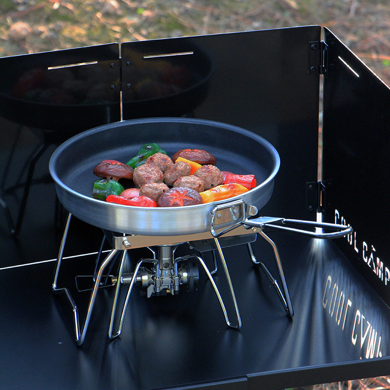 Outdoor Folding Portable Aluminum Alloy Frying Pan Steak Frying Pan Camping Cookware Non-stick Coated Baking Pan Wok