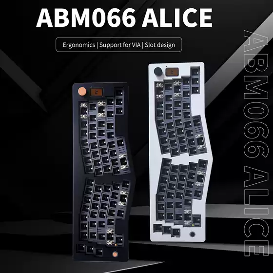 ABM066 three-model Alice mechanical keyboard ergonomic Gasket Bluetooth VIA customized kit