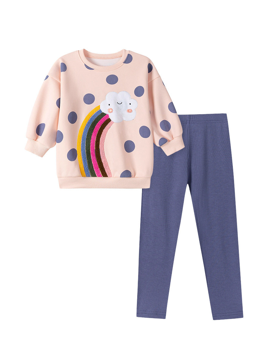 Grosir set anak perempuan eksklusif, pakaian anak baru musim gugur untuk balita dan anak kecil, set anak lucu berlapis bulu