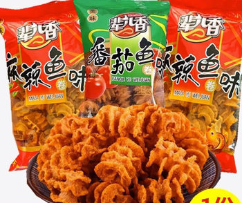Spicy Fish Flavor Roll Fried Crispy Roll Nostalgic Snack for Post-80S and 90S Childhood Office Leisure Snack