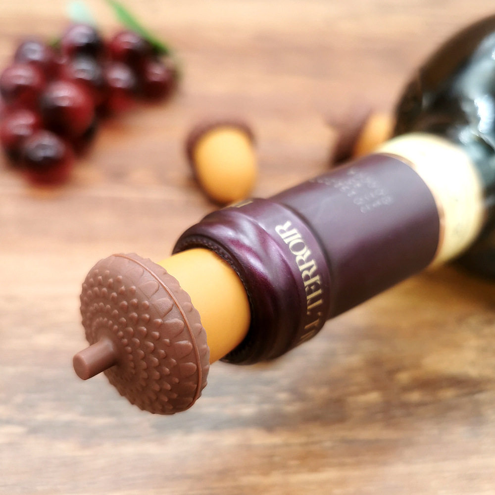New Acorn Mini Wine Bottle Stopper Silicone Pine Cone Champagne Stopper Household Wine Stopper Wine Stopper Bottle Cap