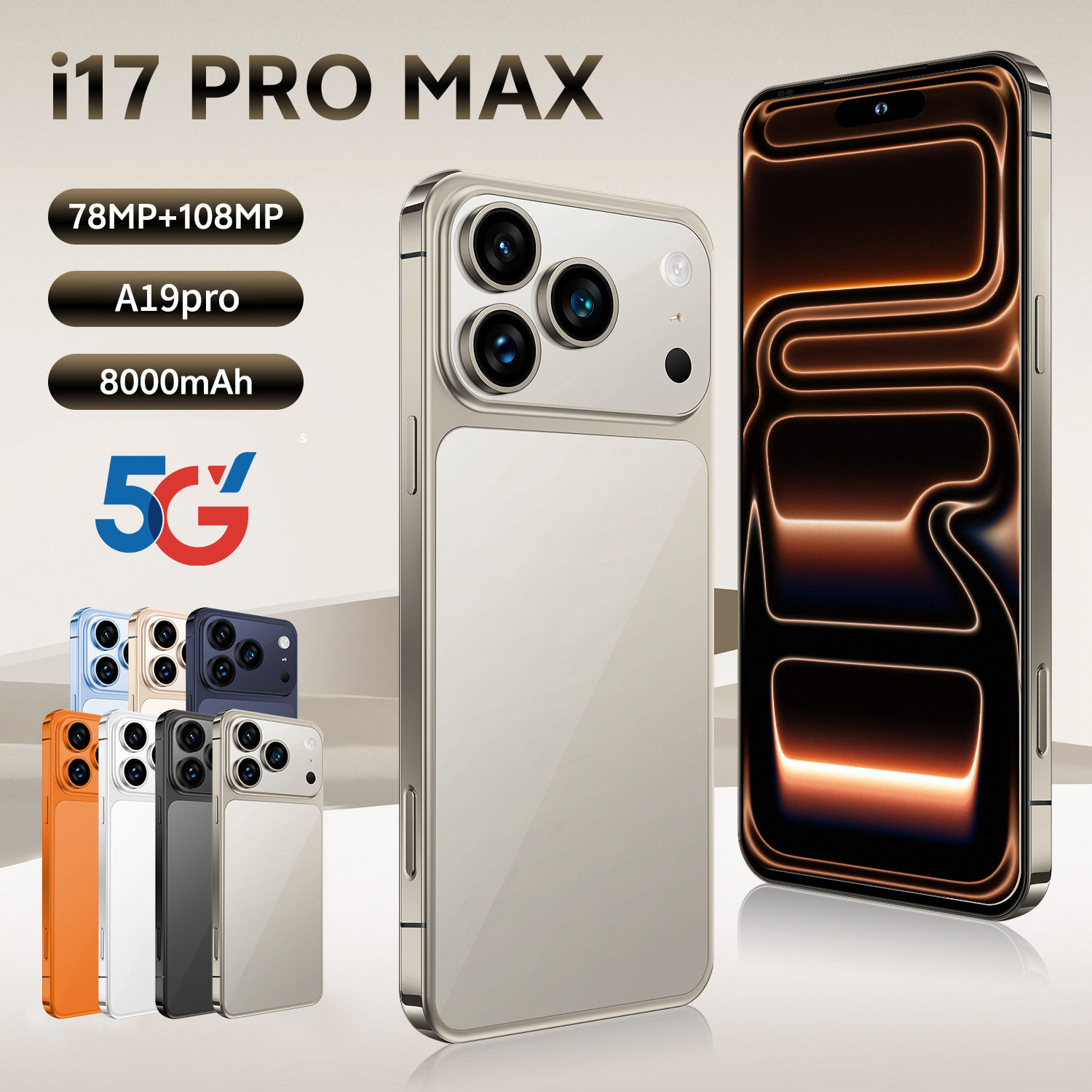 爆款跨境智能手机i17promax 全频段4G全球通4+64安卓12.0智能手机