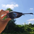 Metal black frame gray lenses + protective case