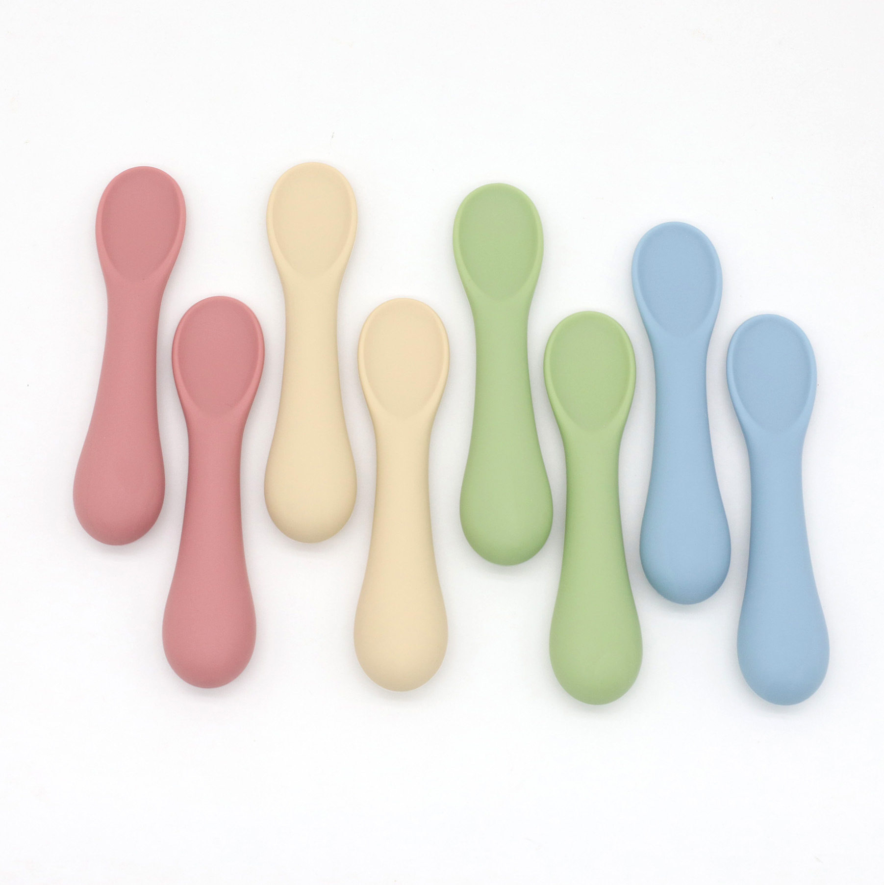 Cross-border new food grade silicone spoon baby complementary food feeding tableware Xiyin TEMU soft spoon C end