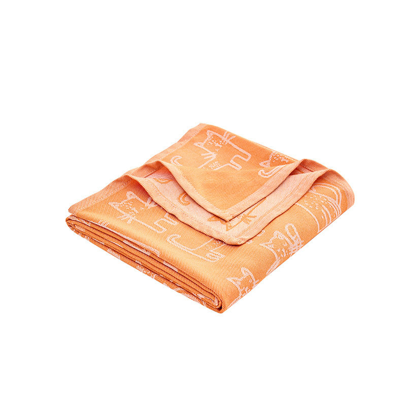 Manufacturer Wholesale Orange Kitten Airline Blanket Airplane Blanket First Class Blanket Air Conditioning Blanket Air Travel Blanket
