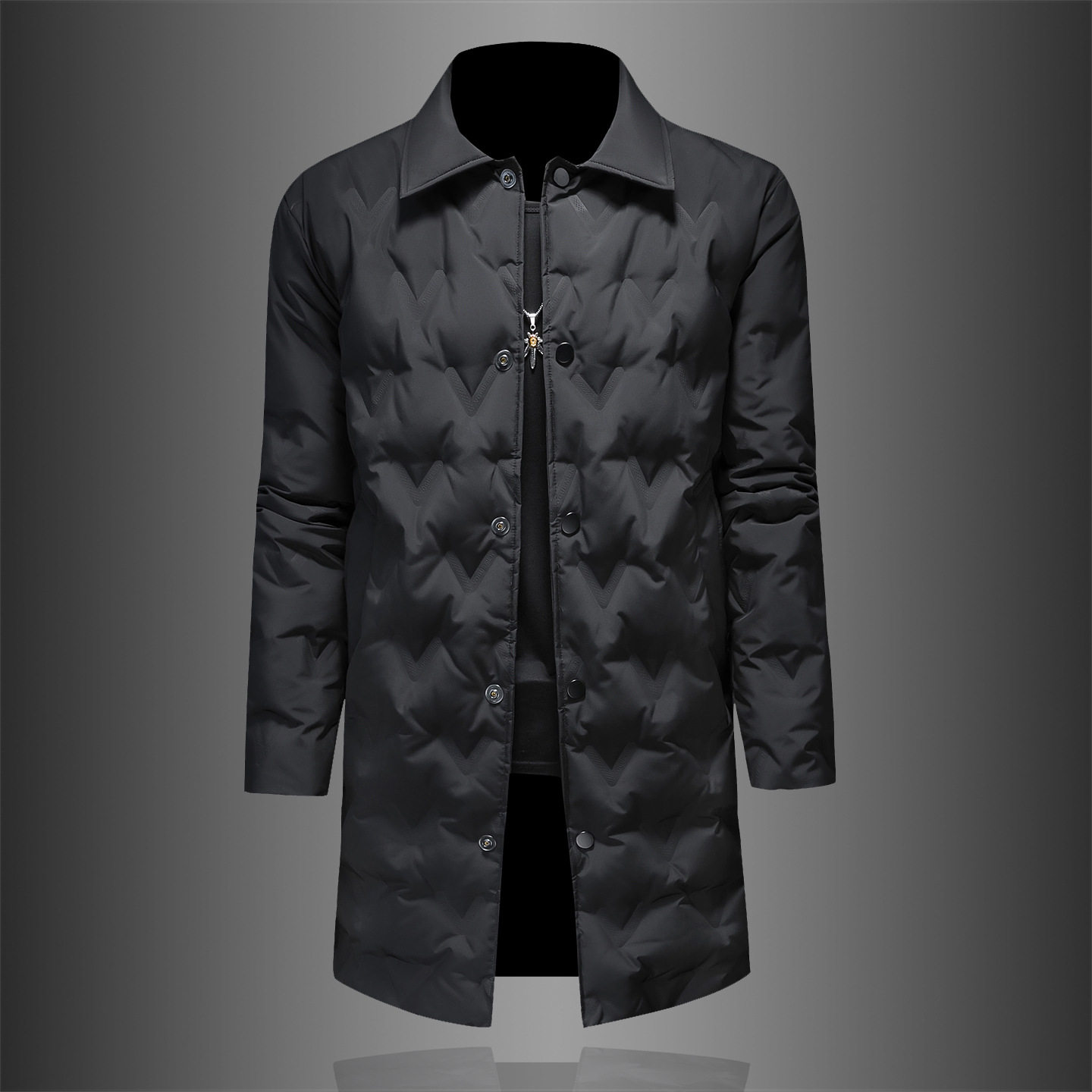 2025 Winter New Men's White Duck down Jacket Long Fashion Youth Casual down Warm Jacket Men