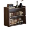 Water Cup Solid Wood Storage Rack for Placing Cups, Storing Teacups, Tea Sets, Dining Table, Dustproof Desktop Countertop, Coffee Cabinet