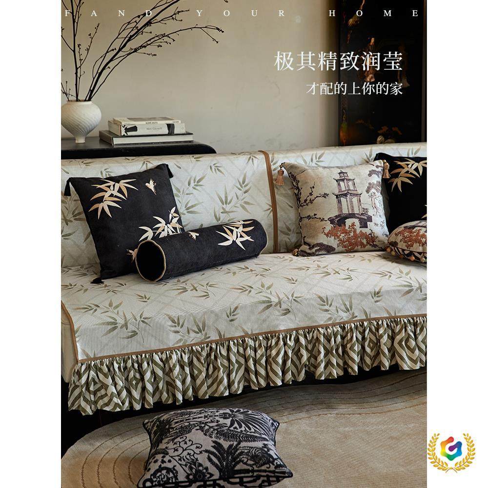 ✅ Crayon School | Bashan Bamboo Night | Embroidered Throw Pillow, French-Style Chinese-Style Cushion, Atmospheric Cushion, Sofa Lumbar Pillow