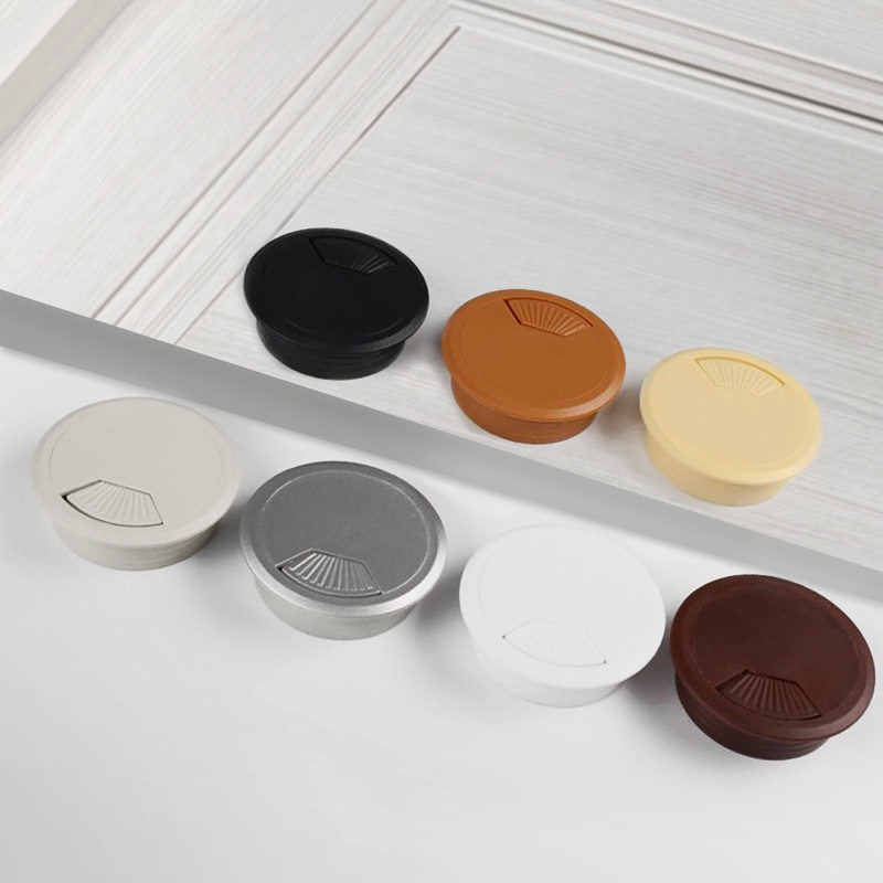 Spot Wholesale Round Desk Threading Box Thickeneded Plastic Threading Box Computer Desk Wire Threading Hole Cover