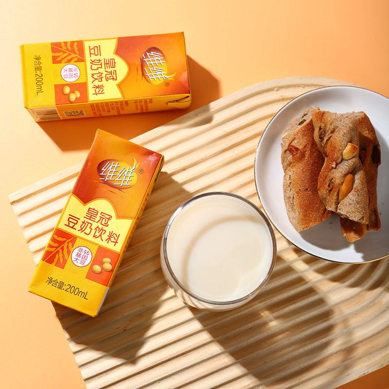 Non-Gmo Vivi Crown Soy Milk 200ml Boxed Breakfast Milk Animal and Plant Dual Protein Breakfast Drink