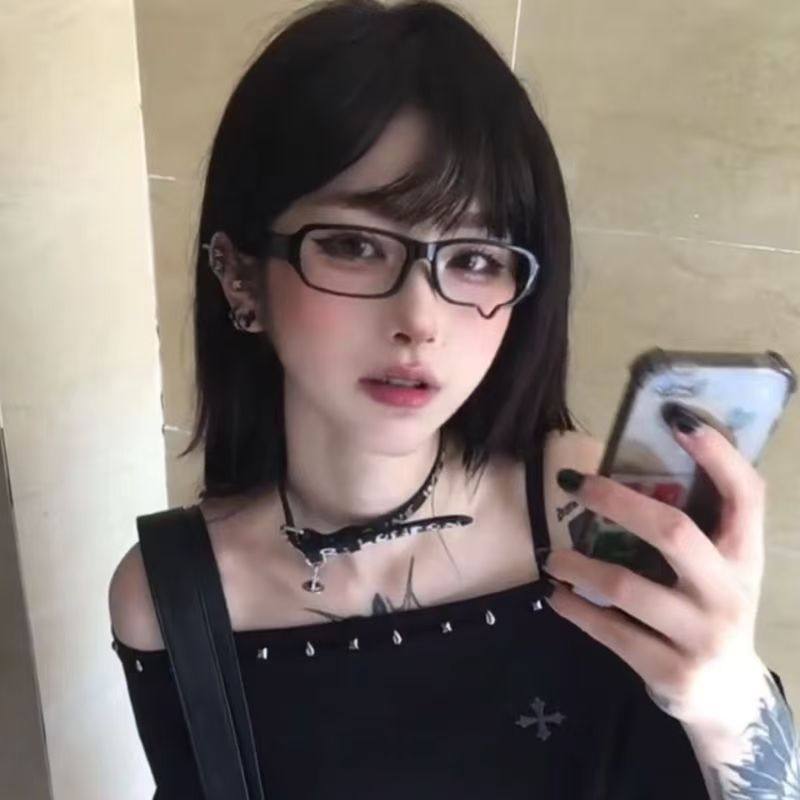 Crying Glasses Frame Japanese Style Cosplay Anime Tear Glasses Influencer Picks Lensless Teardrop Decorative Glasses Frame