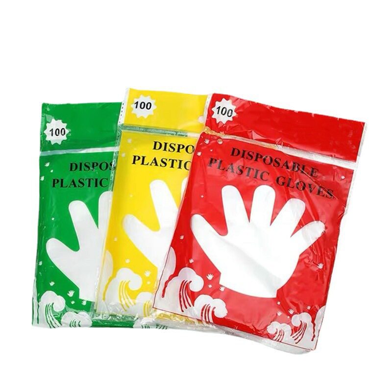 Disposable Gloves Thick Plastic Gloves Food Beauty Gloves Shampoo Kitchen Food Use 100 Pack Transparent Gloves