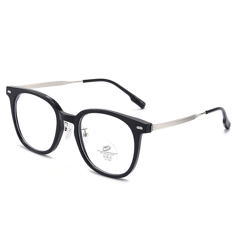 Glasses Explosions Anti-blue Light Semi-titanium Glasses Frame Ultra-light Glasses Frame Men's and Women's Simple Myopia Square Large Frame