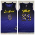 Heat pressed lakers front 8 back 24 black city edition
