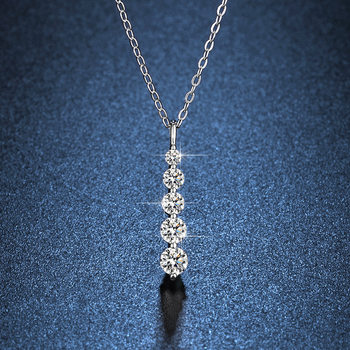 Hot Sale new artificial moissanite straight necklace female pendant clavicle chain jewelry factory in stock wholesale live broadcast