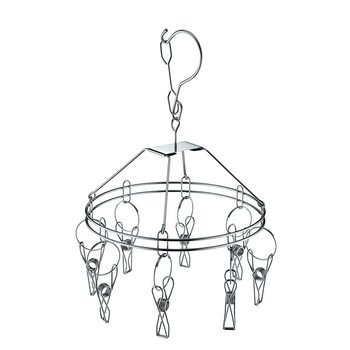 Vigorous Stainless Steel Hanger Round 8 Clips Bold 2.5mm Square Double-Layer Solid Drying Socks Clothes Hanging Rack Clips