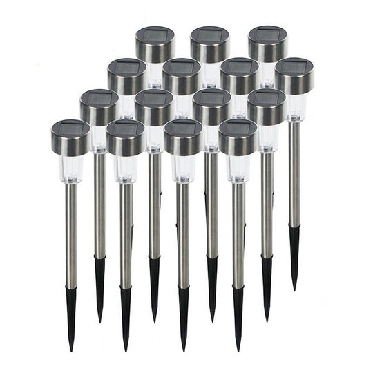 Solar Lamp Stainless Steel Small Tube Lamp Outdoor Courtyard Lamp Automatically Lights up after Dark Lawn Atmosphere Lamp Camping Style Plug-In Lamp
